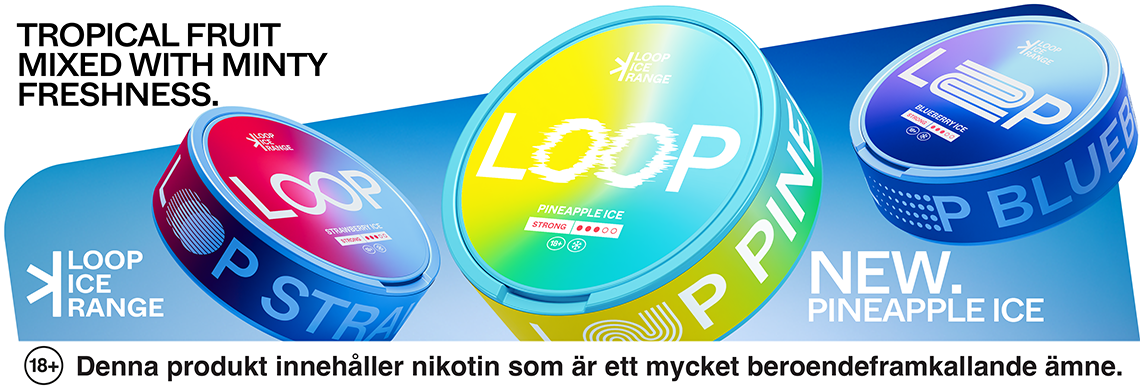 Loop Ice Range - 3 dosor med olika smaker - Ny smak Pineapple Ice