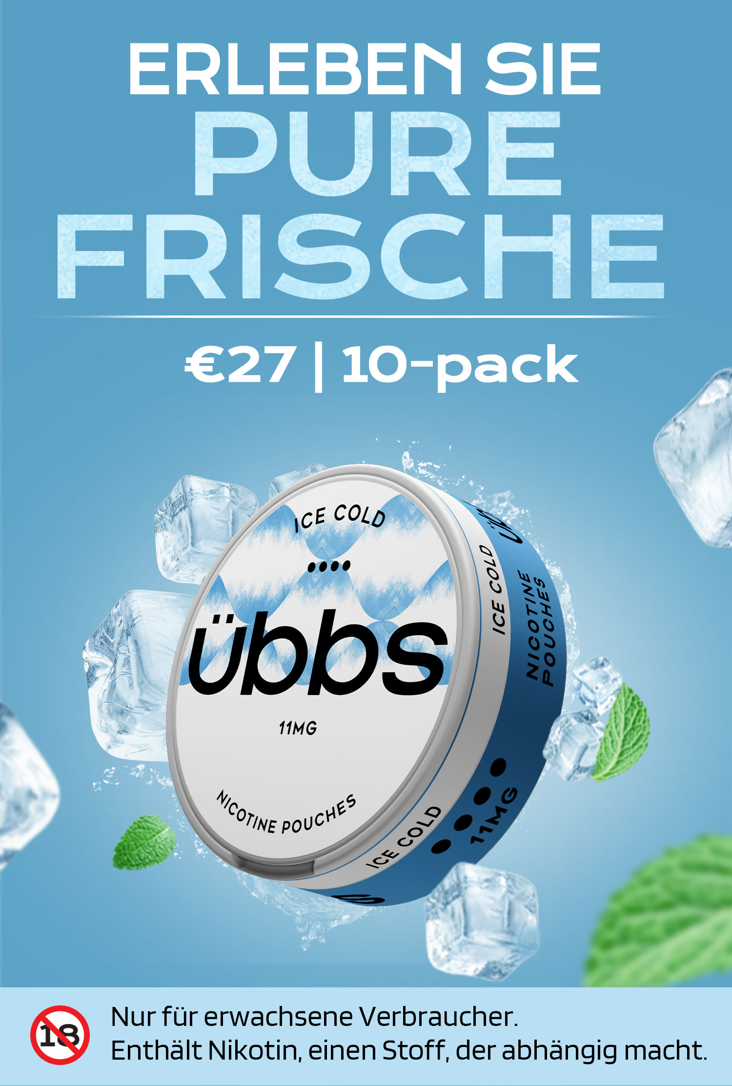 Übbs - Die Nikotinstärke ist extra stark und jede Dose enthält 20 Portionen.