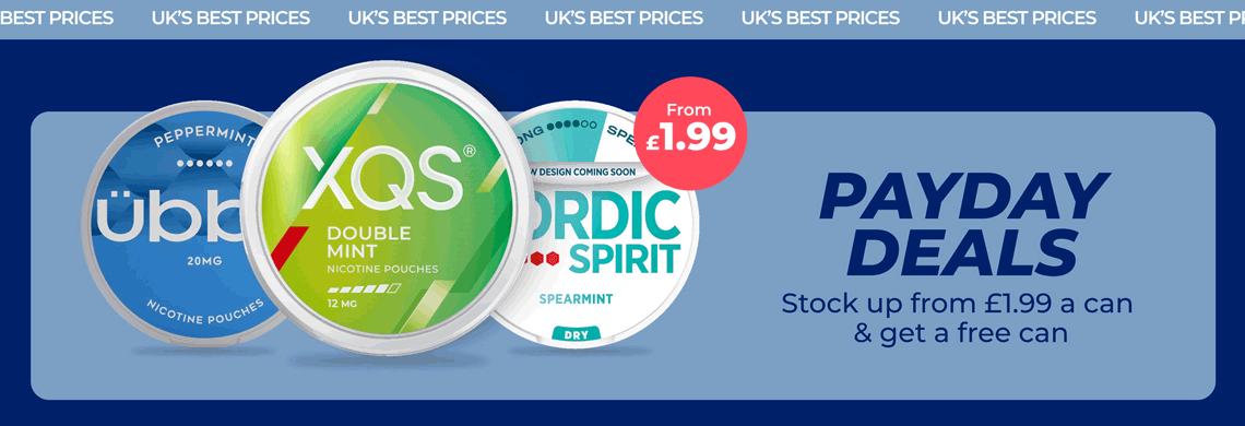 Payday Offers from £1.99 a can & a free sample