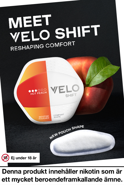 Velo Shift Hot Peach - ytterligare en av velos shift smaker